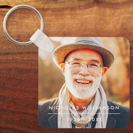 Moderne Eenvoudige herinnering Aangepaste foto Sleutelhanger (Voorkant)