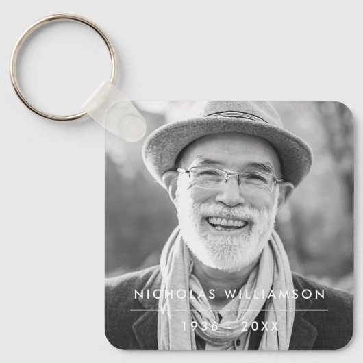 Moderne Eenvoudige herinnering Aangepaste foto Sleutelhanger (Voorkant)