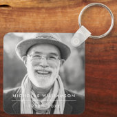 Moderne Eenvoudige herinnering Aangepaste foto Sleutelhanger (Achterkant)