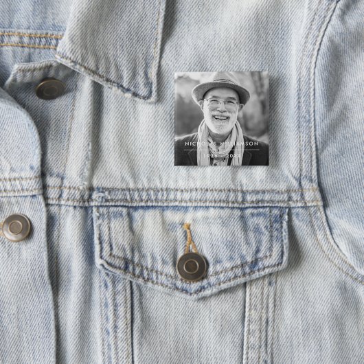 Moderne Eenvoudige herinnering Aangepaste foto Vierkante Button 5,1 Cm (In situ)