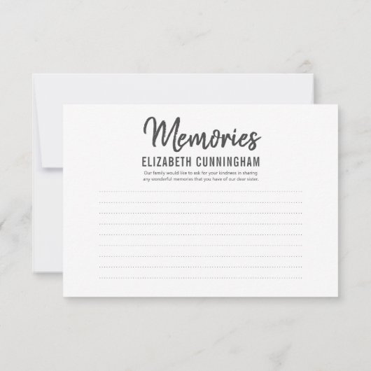 Moderne eenvoudige herinneringsreactie RSVP kaartje (Achterkant)