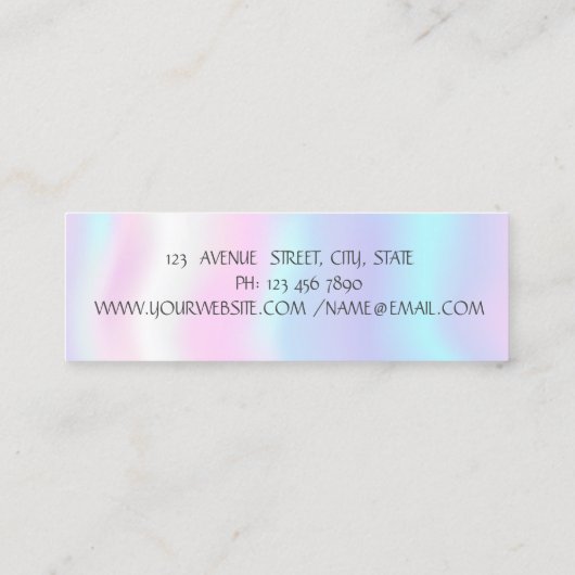 Moderne Eenvoudige holografische, Folie penseelstr Mini Visitekaartje (Achterkant)
