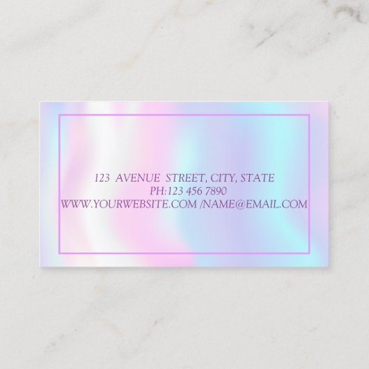 Moderne, eenvoudige holografische Lijst Visitekaartje (Achterkant)