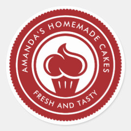 Moderne eenvoudige homemade-koffiebakkerij ronde sticker