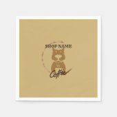 Moderne Eenvoudige Hond Cafe koffie Theewinkel Servet (Voorkant)