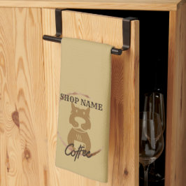 Moderne Eenvoudige Hond Cafe koffie Theewinkel Theedoek