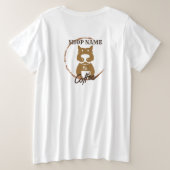 Moderne Eenvoudige Hond Cafe Koffiewinkel Grote Maat T-shirt (Design achterkant)