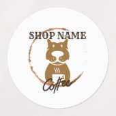 Moderne Eenvoudige Hond Cafe Koffiewinkel Labels (Design 2)