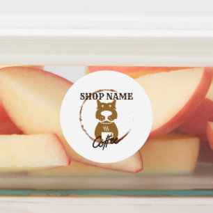 Moderne Eenvoudige Hond Cafe Koffiewinkel Labels