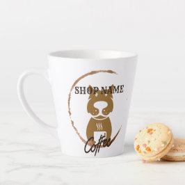 Moderne Eenvoudige Hond Cafe Koffiewinkel Latte Mok