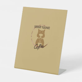 Moderne Eenvoudige Hond Cafe Koffiewinkel Reclamebord Met Voetstuk