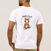 Moderne Eenvoudige Hond Cafe Koffiewinkel T-shirt (Achterkant)