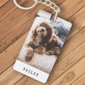 Moderne Eenvoudige Hondenfoto Sleutelhanger