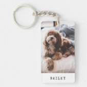 Moderne Eenvoudige Hondenfoto Sleutelhanger (Voorkant)