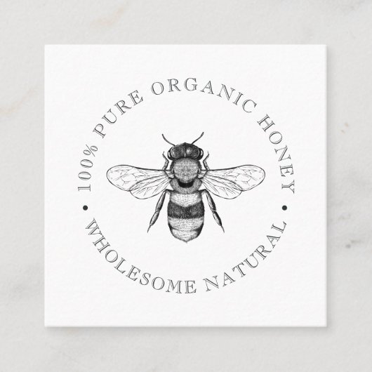 Moderne , eenvoudige honing vierkante visitekaartje (Voorkant)