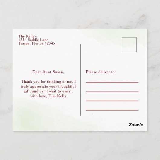 Moderne eenvoudige honkbal Dank u Waterverf Briefkaart (Achterkant)