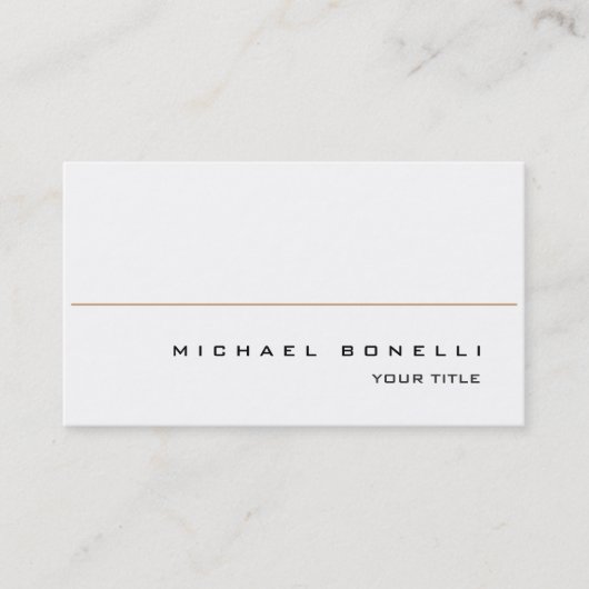 Moderne, eenvoudige, hot-pluggable witte Visitekaa Visitekaartje (Voorkant)