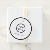 Moderne eenvoudige houtskool logo zwarte grensonde bedankjes labels (In situ)