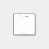Moderne eenvoudige houtskool logo zwarte grensonde post-it® notes (Voorkant)