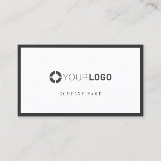 Moderne eenvoudige houtskool logo zwarte grensonde visitekaartje (Voorkant)