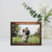Moderne eenvoudige houtverandering de Datum Foto Briefkaart (Staand voorkant)