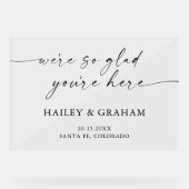 Moderne Eenvoudige Huwelijk Elegante Kalligrafie W Acryl Bord (Voorkant)