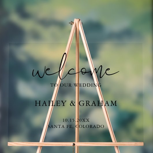 Moderne Eenvoudige Huwelijk Elegante Kalligrafie W Acryl Bord (Neutraal)