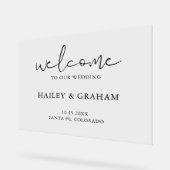 Moderne Eenvoudige Huwelijk Elegante Kalligrafie W Acryl Bord (Hoek)