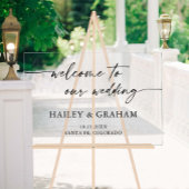 Moderne Eenvoudige Huwelijk Elegante Kalligrafie W Acryl Bord