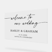 Moderne Eenvoudige Huwelijk Elegante Kalligrafie W Acryl Bord (Hoek)