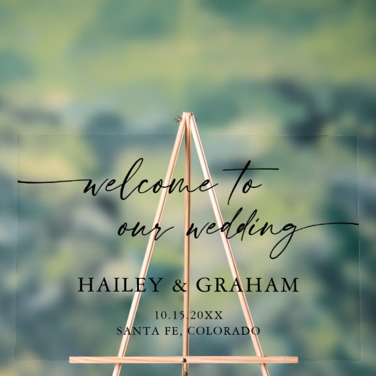 Moderne Eenvoudige Huwelijk Elegante Kalligrafie W Acryl Bord (Neutraal)