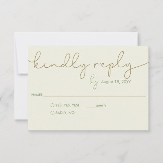 Moderne Eenvoudige Huwelijk RSVP met QR Response K (Voorkant)