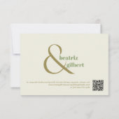 Moderne Eenvoudige Huwelijk RSVP met QR Response K (Achterkant)