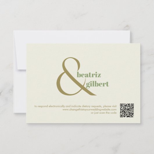 Moderne Eenvoudige Huwelijk RSVP met QR Response K (Achterkant)