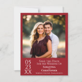 Moderne Eenvoudige Huwelijk Save the Date Foto Cri Magnetische Uitnodiging (Voorkant)