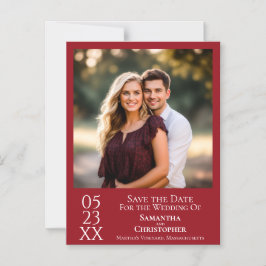 Moderne Eenvoudige Huwelijk Save the Date Foto Cri Magnetische Uitnodiging