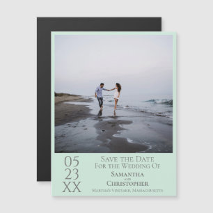 Moderne Eenvoudige Huwelijk Save the Date Photo Mi Magnetische Uitnodiging
