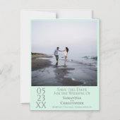 Moderne Eenvoudige Huwelijk Save the Date Photo Mi Magnetische Uitnodiging (Voorkant)