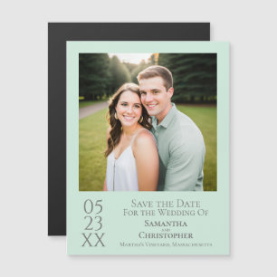Moderne Eenvoudige Huwelijk Save the Date Photo Mi Magnetische Uitnodiging