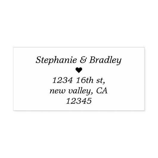 Moderne Eenvoudige Huwelijk Zelfinking Rubberstemp Zelfinktende Stempel (Design)