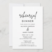 Moderne Eenvoudige Huwelijks-Oefenavond Eetgelegen Kaart (Voorkant)