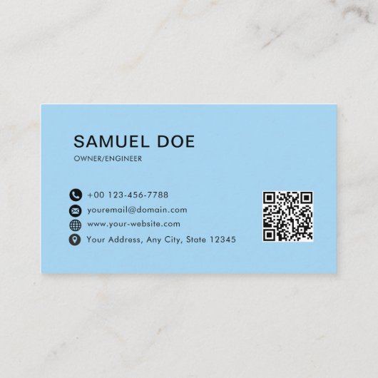 Moderne eenvoudige HVAC QR-code Visitekaartje (Achterkant)