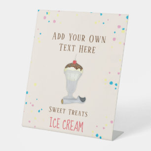Moderne, eenvoudige Ice Cream Restaurant Reclamebord Met Voetstuk