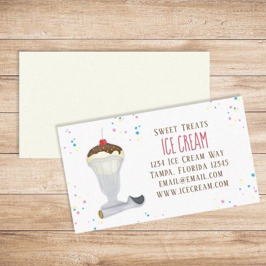 Moderne Eenvoudige Ice Cream Shop Minimalist Vanil Visitekaartje