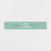 Moderne, eenvoudige Initiaal Groene Blauwe Waterdi Labels (Design 1)
