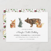 Moderne Eenvoudige Initiami Animal Invitation (Voorkant / Achterkant)