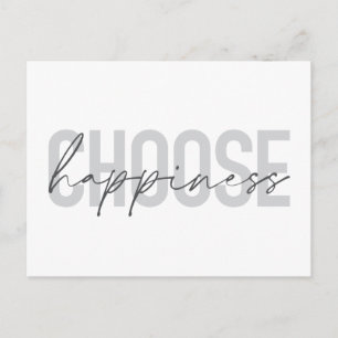 Moderne, eenvoudige, inspirerend "Kies geluk" Briefkaart