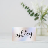 Moderne eenvoudige Iridescent Holographic Shimmer Visitekaartje (Staand voorkant)