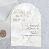 Moderne Eenvoudige Ivoren Huwelijksuitnodiging Kaart