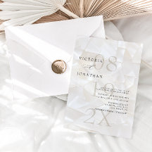 Moderne Eenvoudige Ivoren Huwelijksuitnodiging